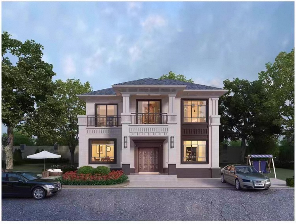 二階建てガラス屋根住宅