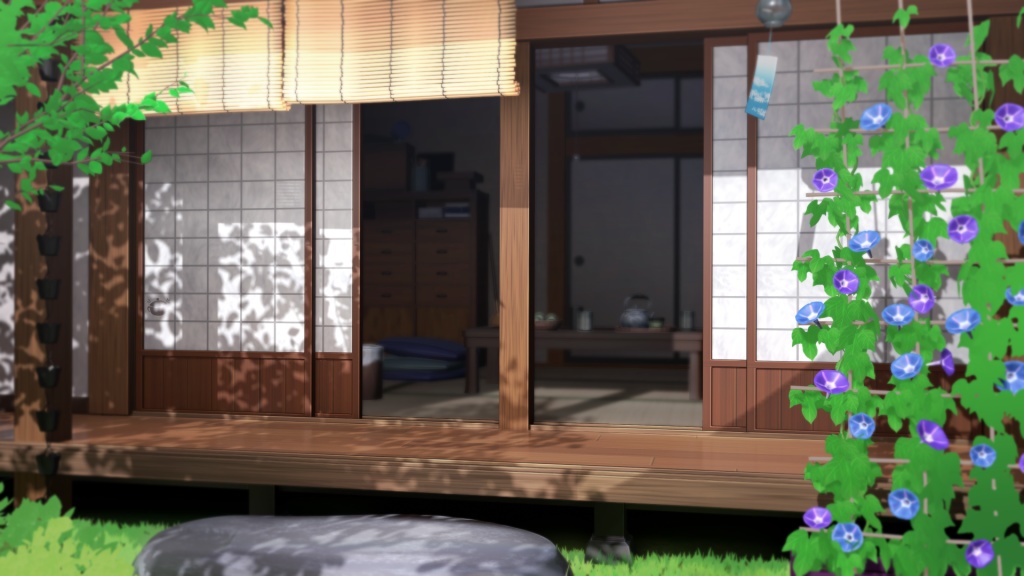 【無料/有料】田舎の縁側 背景素材