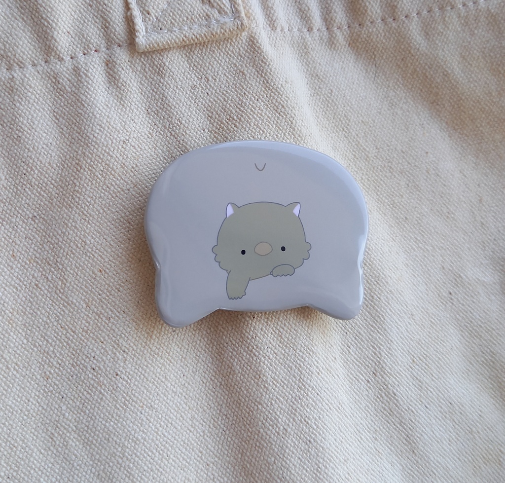 ウォンバットのおしり(ポケットにこども)缶バッジ