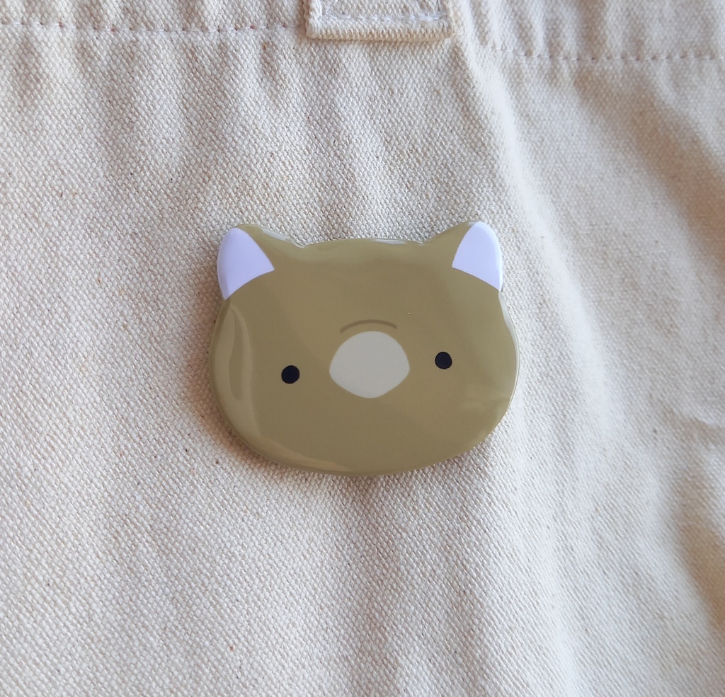 ウォンバットのお顔缶バッジ