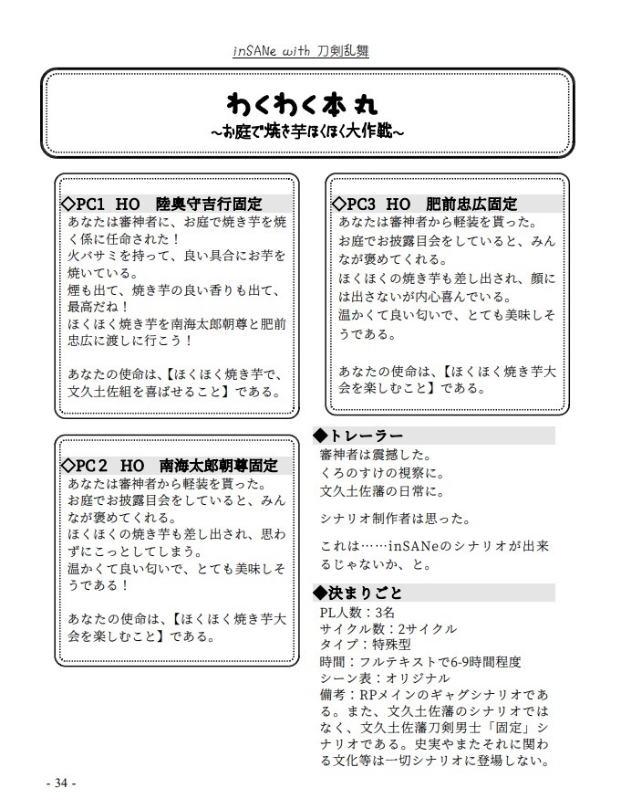 inSANe with 刀剣乱舞シナリオ『神絵師が非公式絵を投下してくださるから、シナリオはできるんだね!』