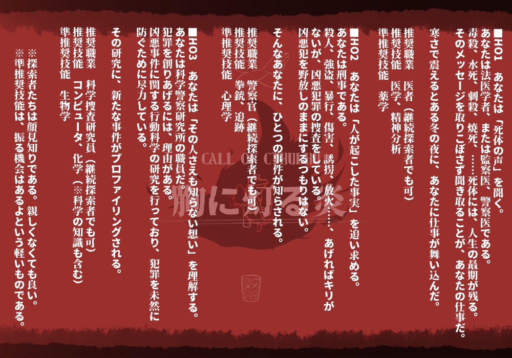 クトゥルフ神話TRPG 六版シナリオ『胸に灯る炎』 SPLL:E199241