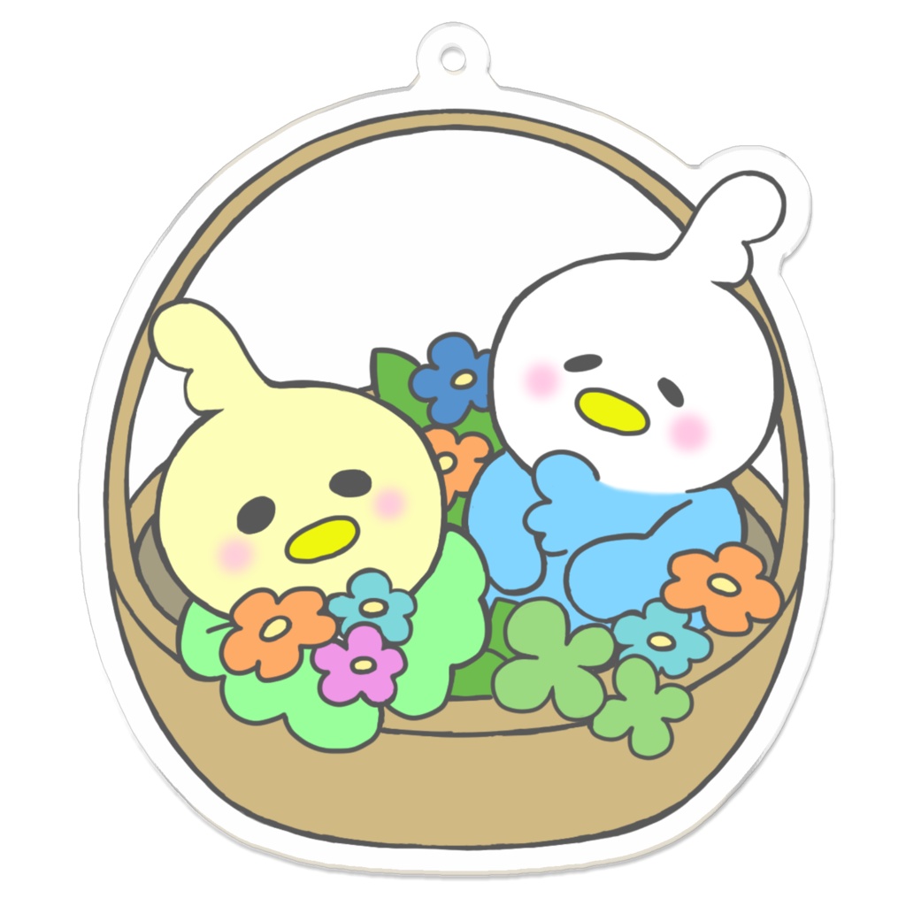 ぷっとりさん。アクリルキーホルダー(花)