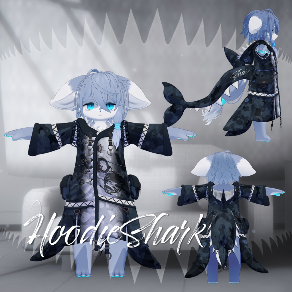 HoodieShark【Chalo, Ku_Re対応】サメパーカー