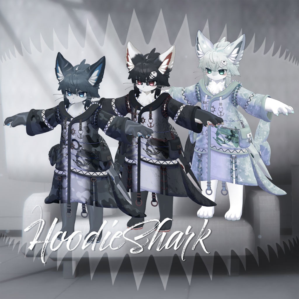 HoodieShark【Chalo, Ku_Re対応】サメパーカー