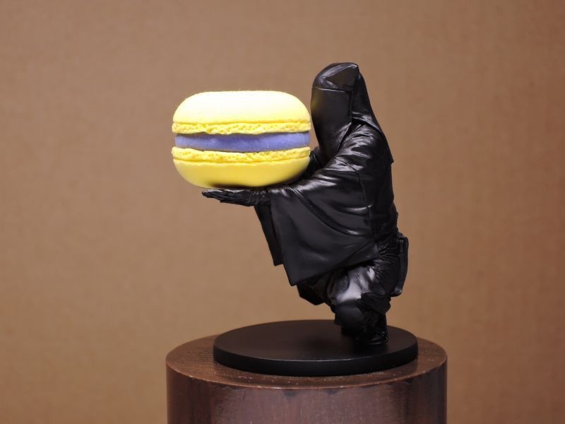 鏡餅キット付属 マカロン黒子 黒レジンVer. ガレージキット(水色X黄色セット)