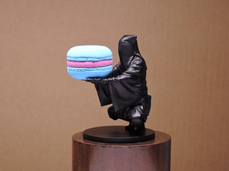 鏡餅キット付属 マカロン黒子 黒レジンVer. ガレージキット(水色X黄色セット)