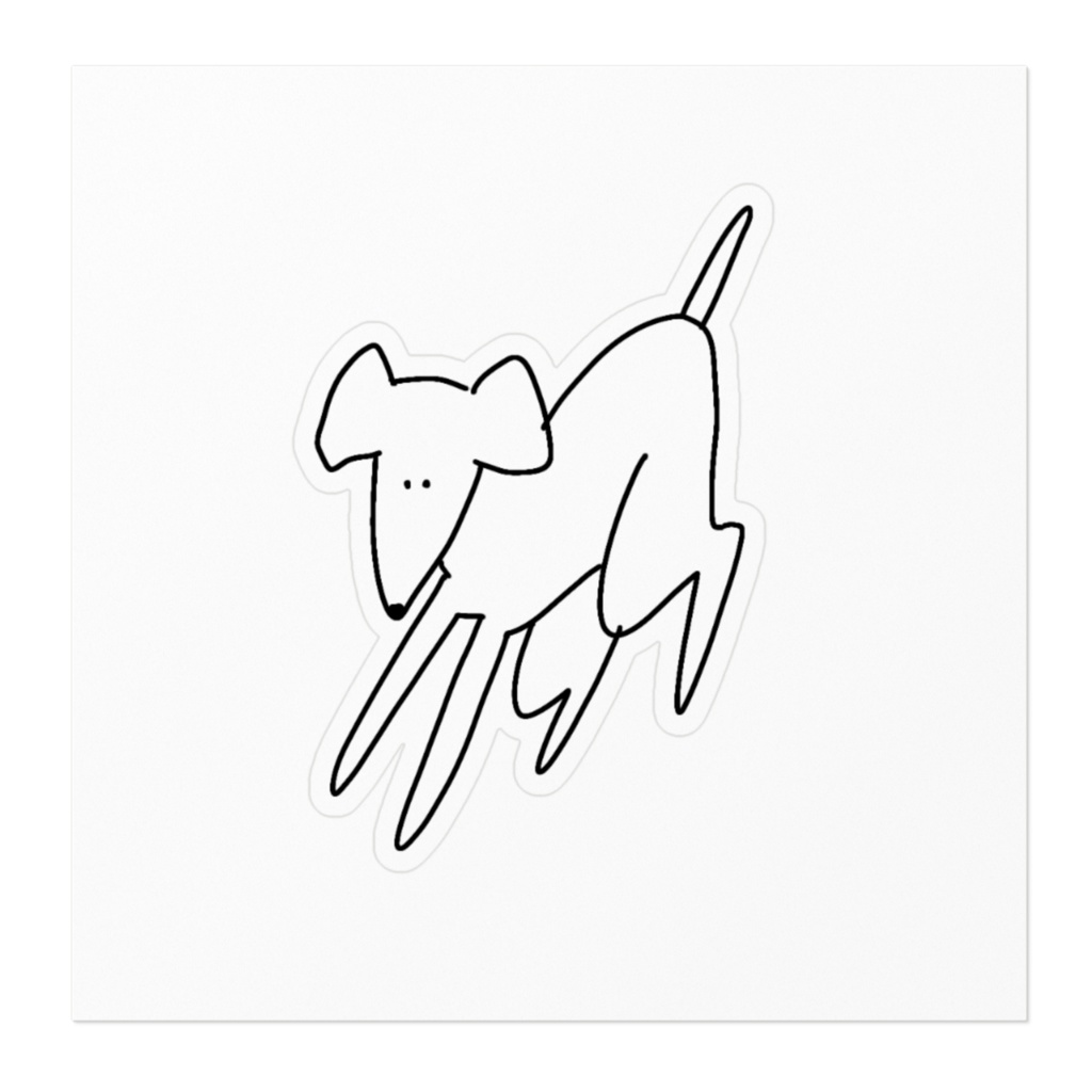 ボルゾイっぽい犬ステッカー