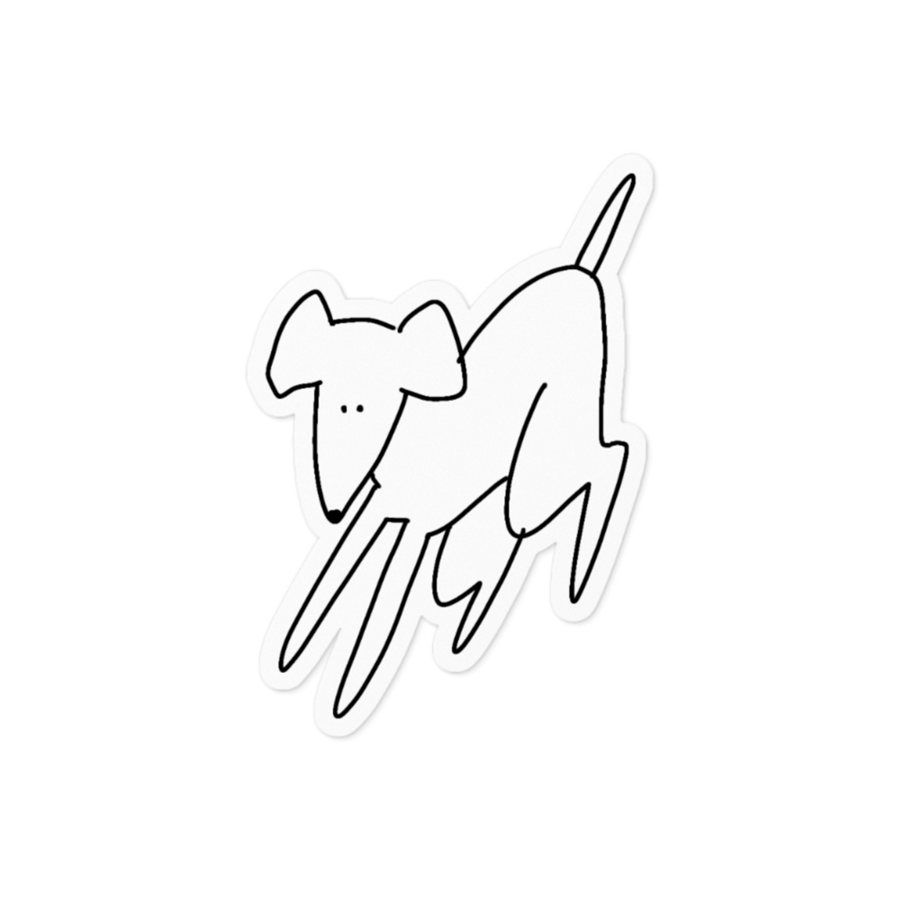 ボルゾイっぽい犬ステッカー