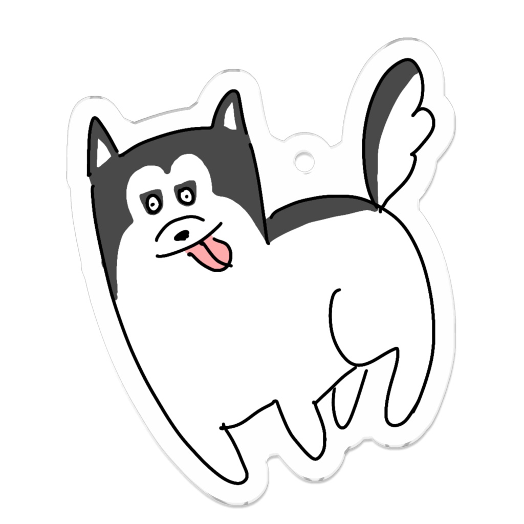 ハスキーっぽい犬アクリルキーホルダー