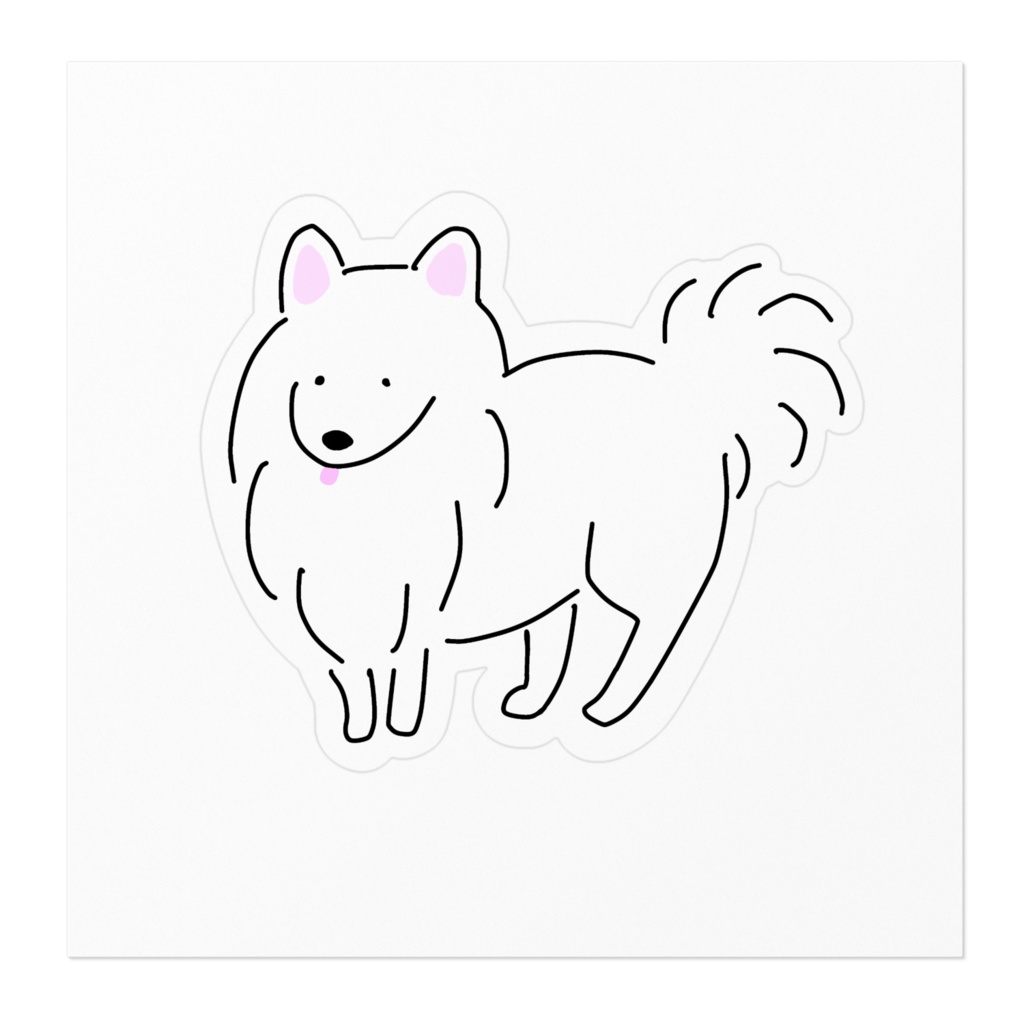日本スピッツっぽい犬ステッカー