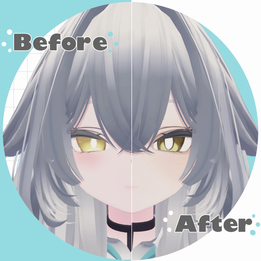 【無料】【キラキラ目追加しました!】ルルネちゃんの目元を好みにした奴