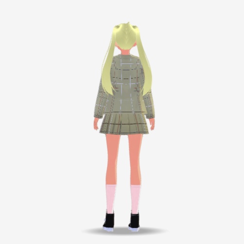 【無料】VRoid衣装テクスチャ 秋色チェックのセットアップ