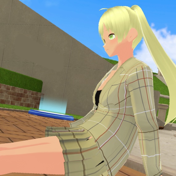 【無料】VRoid衣装テクスチャ 秋色チェックのセットアップ