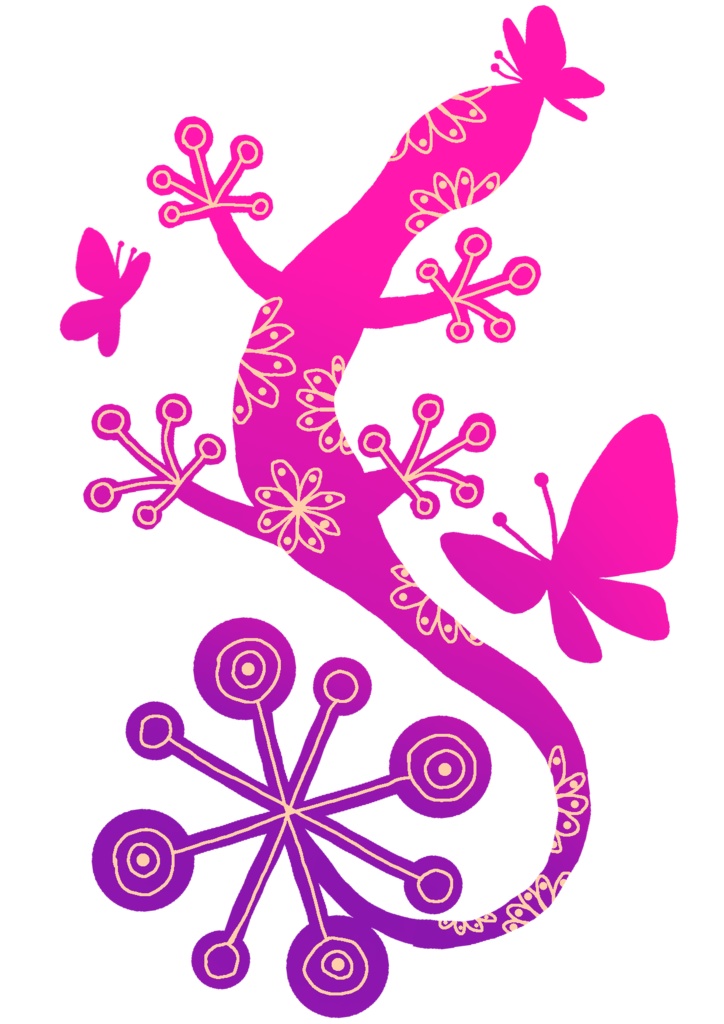 -花トカゲ-ロングスリーブTシャツ