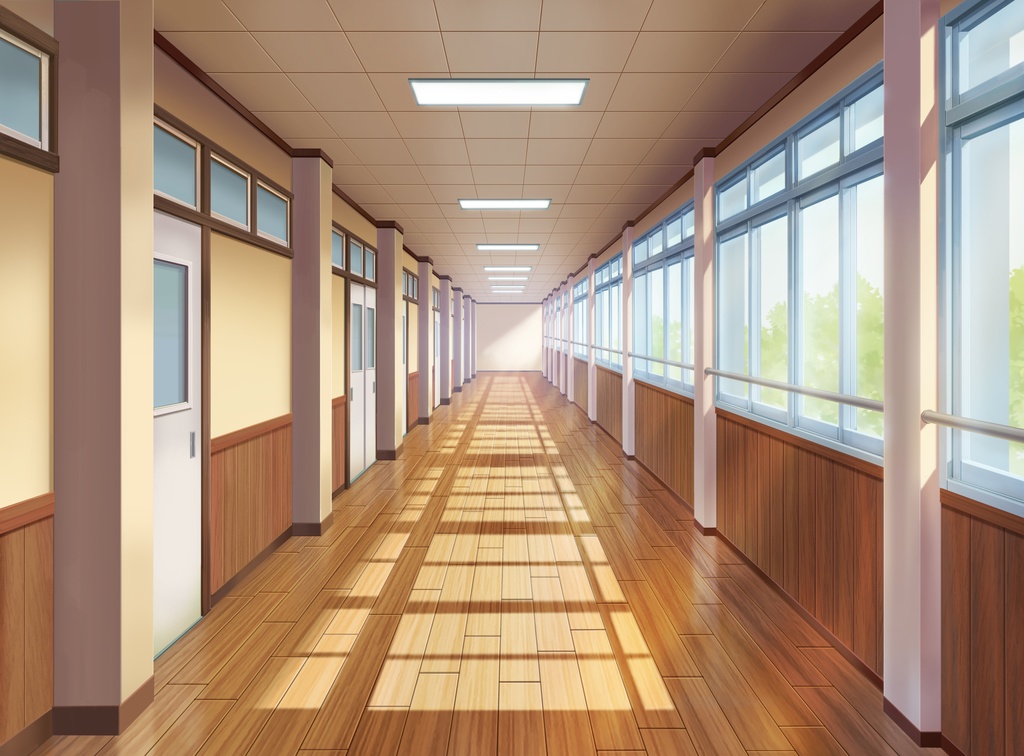 学校の廊下（昼）