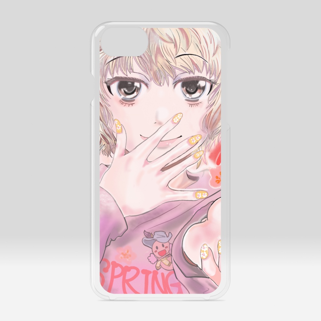 クリアiPhoneケース「田上ちゃん春コーデ:SPRINGNOPROBLEM」