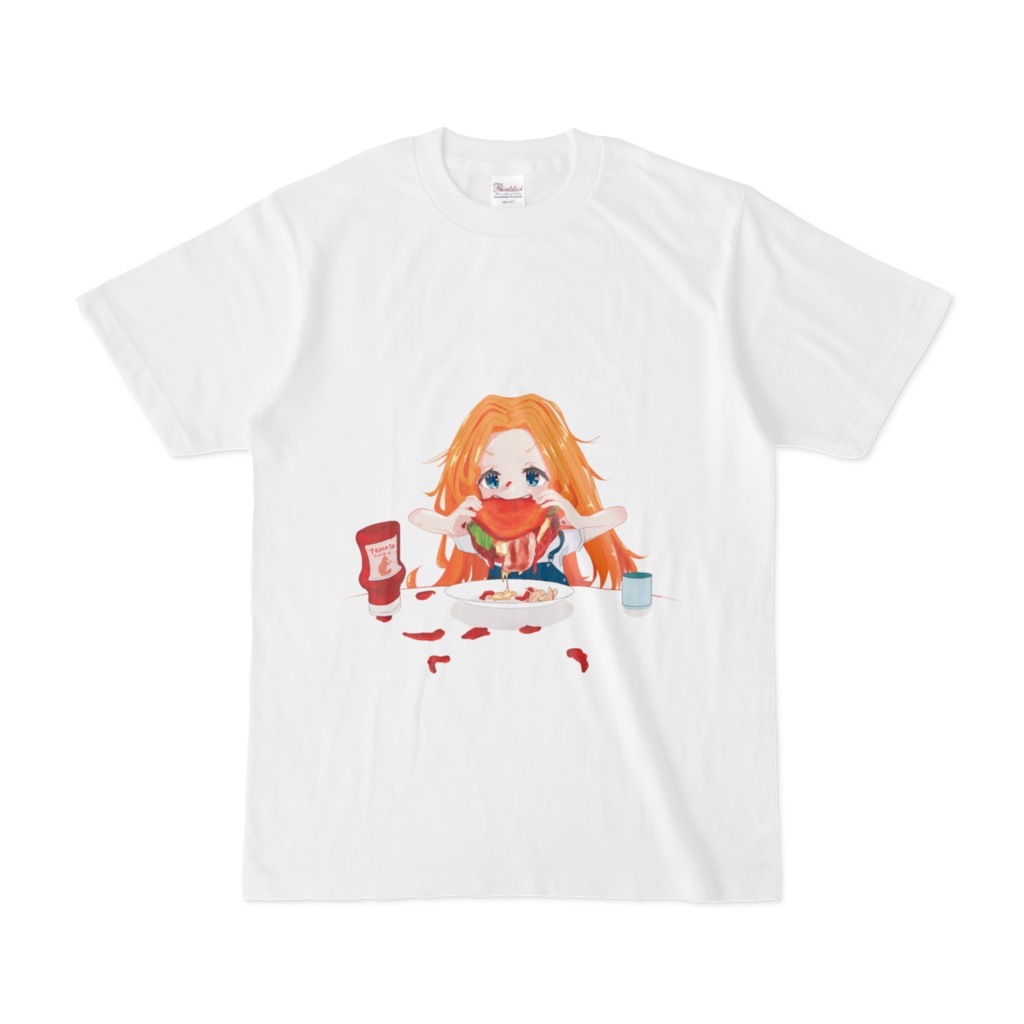 ハンバーガーを食べる娘