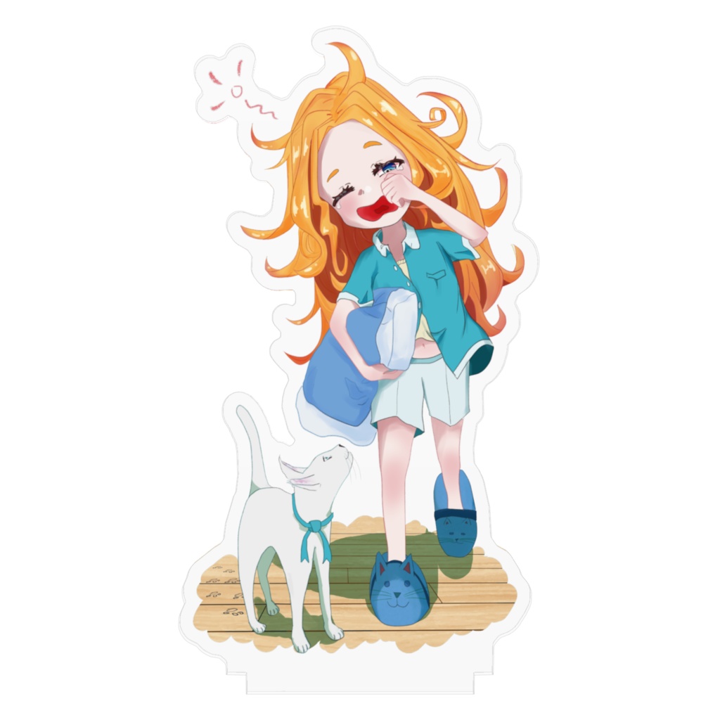 眠たい娘と早起きな猫_アクリルスタンド