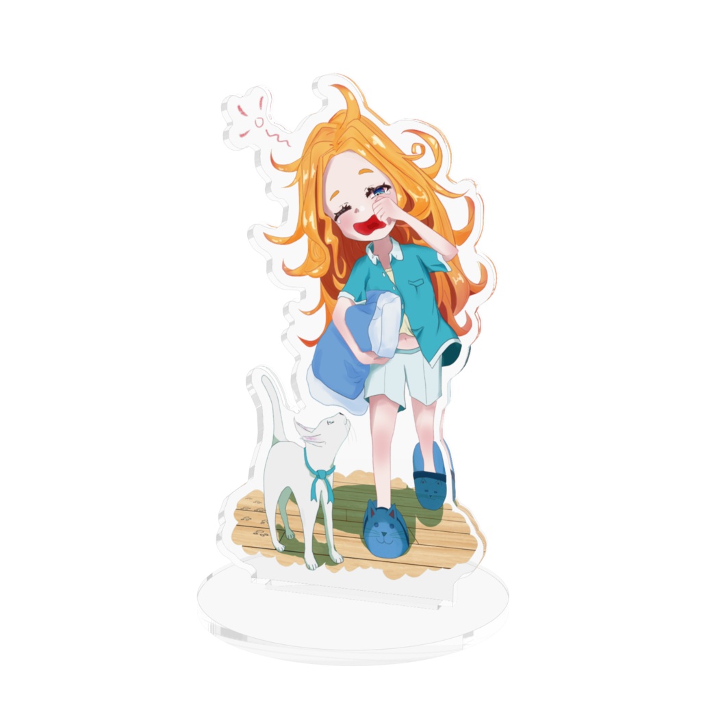 眠たい娘と早起きな猫_アクリルスタンド