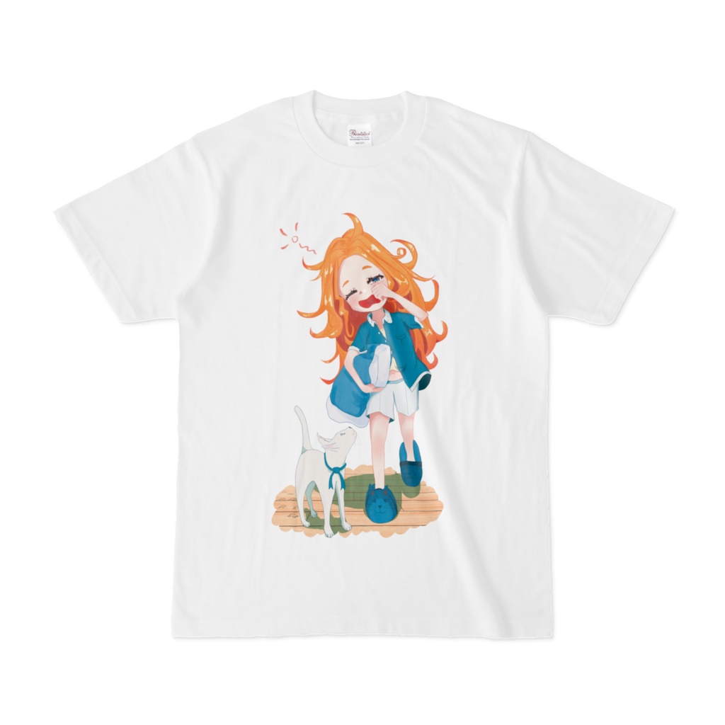 眠たい娘と早起きな猫_Tシャツ