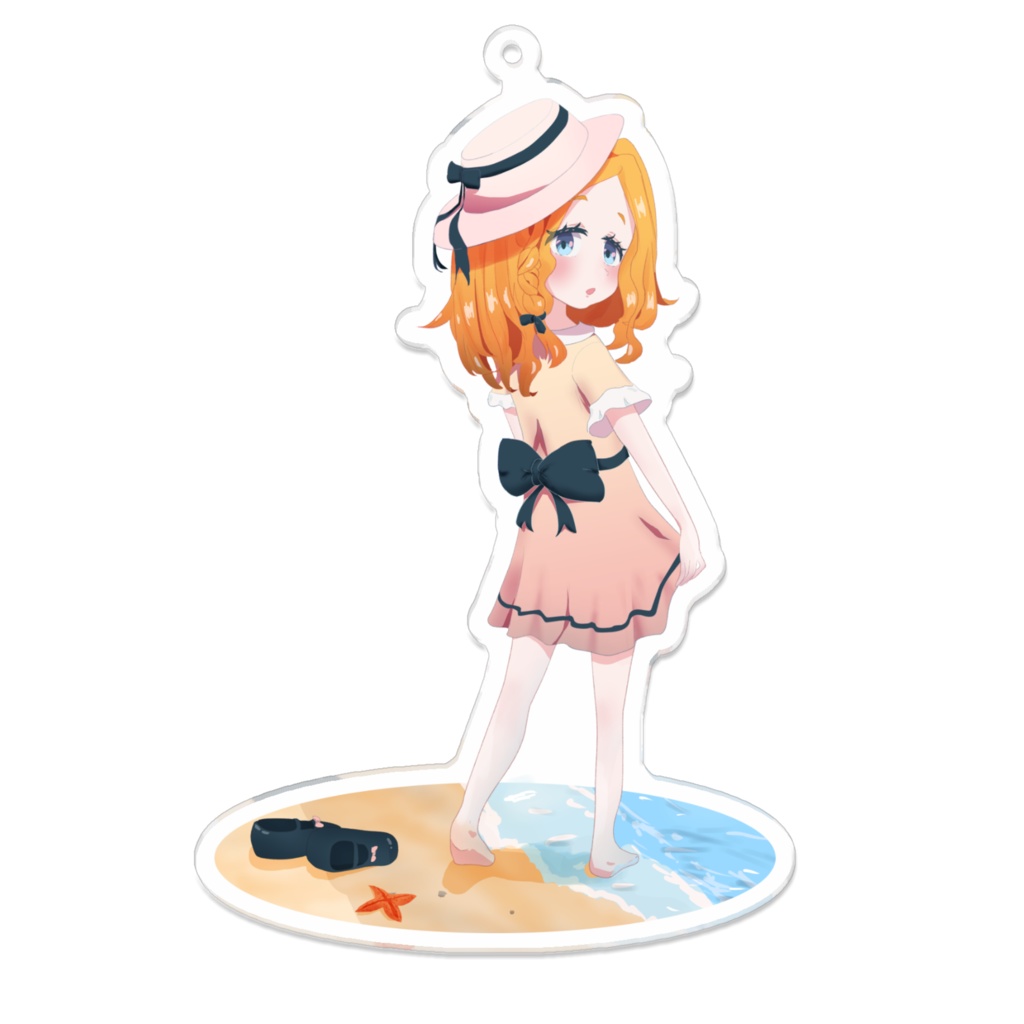 ビーチで暇をつぶす娘_アクリルキーホルダー