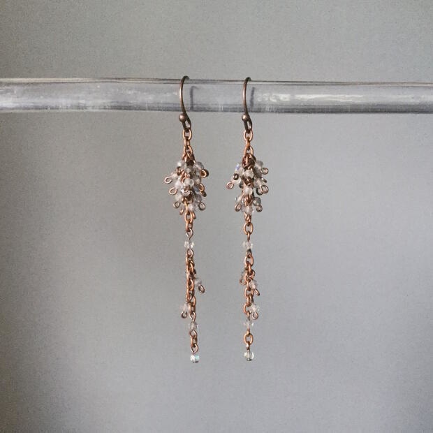 ラブラドライトの"もしょもしょ"ピアス