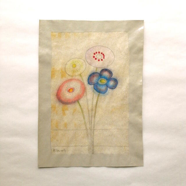 『花の絵』原画(枠付き)