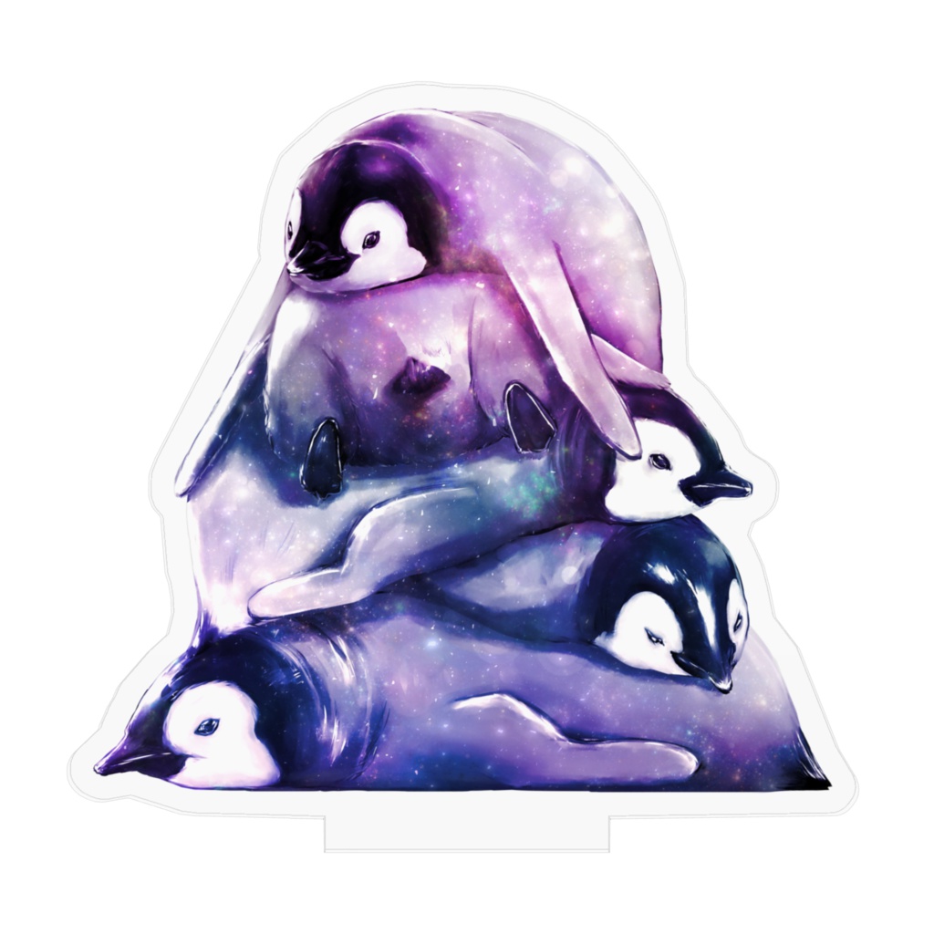 「重なりペンギン」のアクリルフィギュア