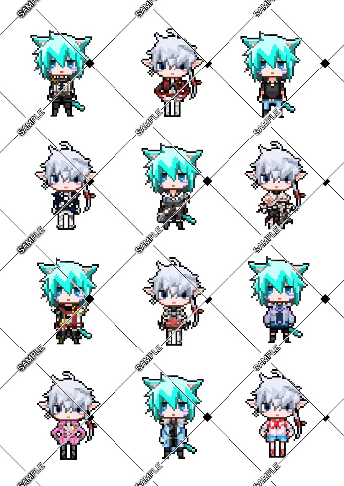 ムーンとアリゼーのドット絵ぷっくりシール【弊ヒカセン×アリゼー】