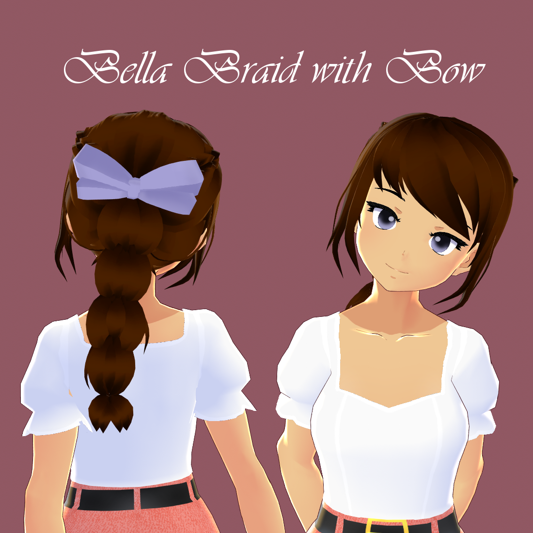 [ VRoid ] Bella Braid With Bow (Hair Preset) nottanavery BOOTH