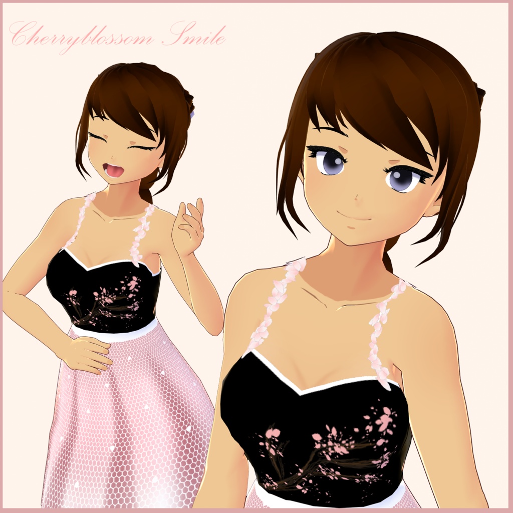 [ VRoid ] Cherry blossom Smile (3-Layer Dress)