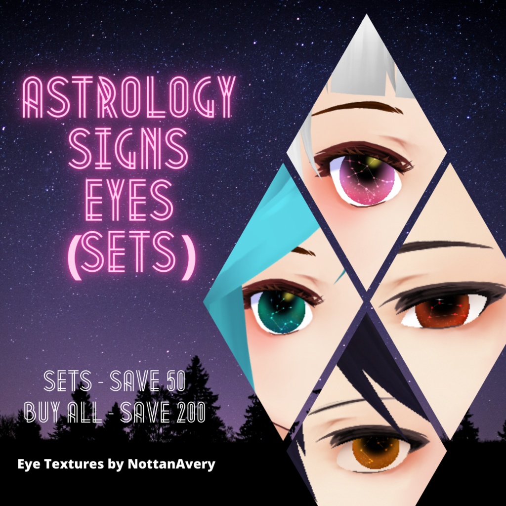 [ VROID ] Astrology Eyes (Sets / Bundle)
