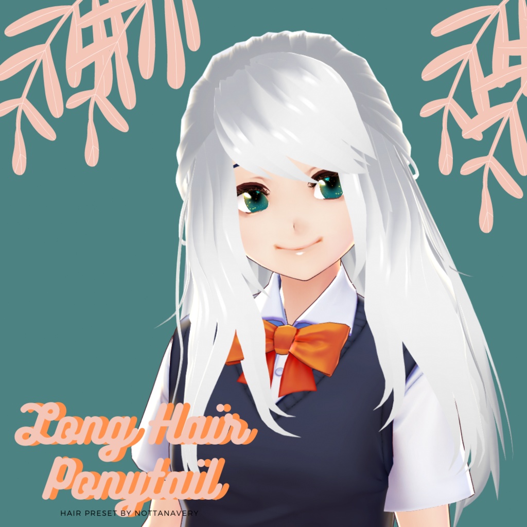 [ VRoidヘアプリセット ] Long Hair with Ponytail (Hair Preset)