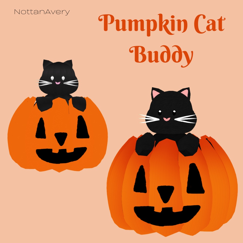 [ VRoid ] Pumpkin Cat Buddy || Free Untextured Version
