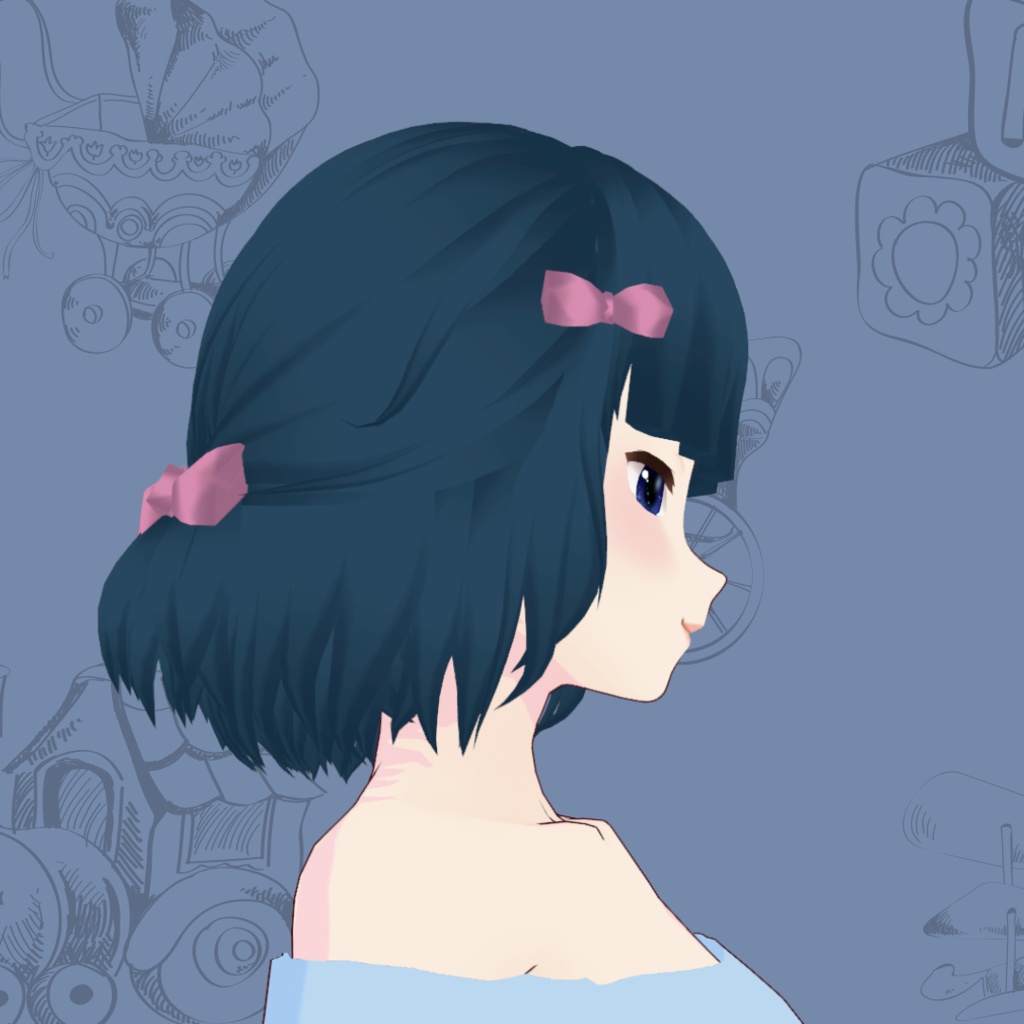 Doll Hair || VRoid Custom Item || Easy Recolor