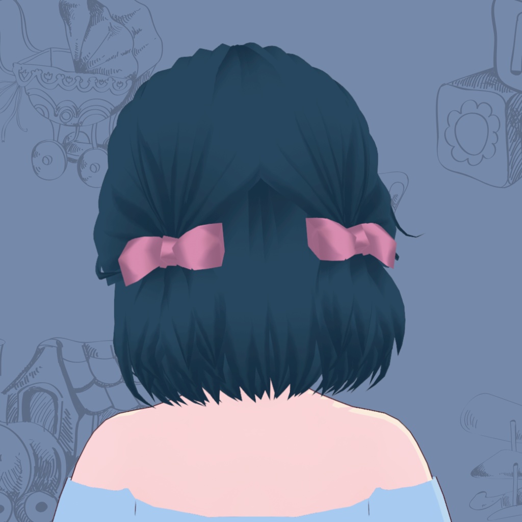 Doll Hair || VRoid Custom Item || Easy Recolor
