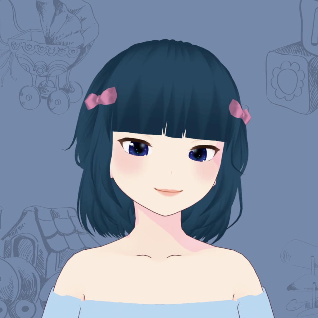 Doll Hair || VRoid Custom Item || Easy Recolor