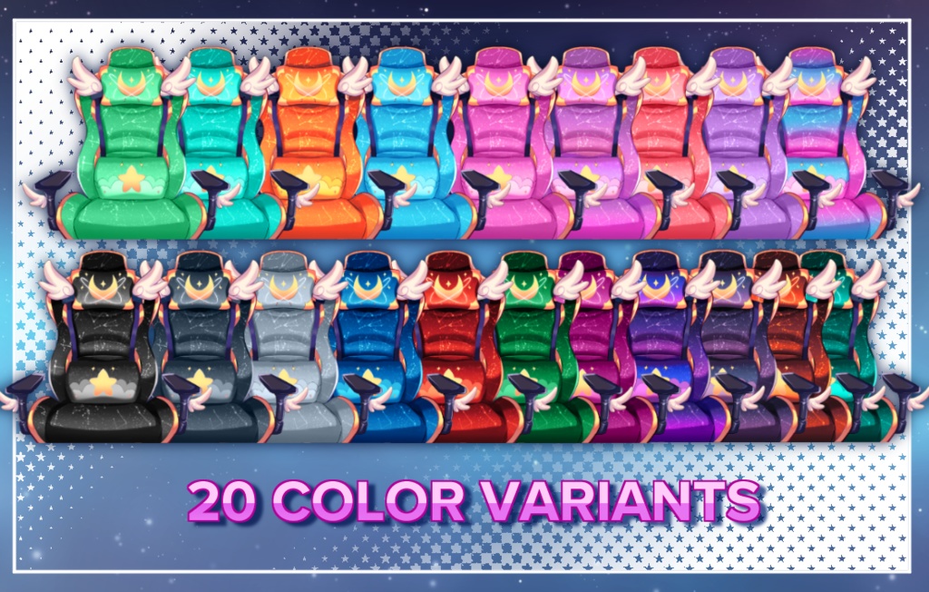 Galaxy Magical Girl Gamer Chair Asset