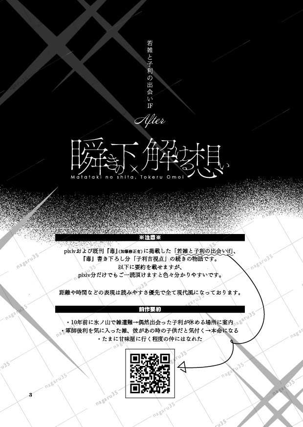 【雑利】瞬きの下、解ける想い