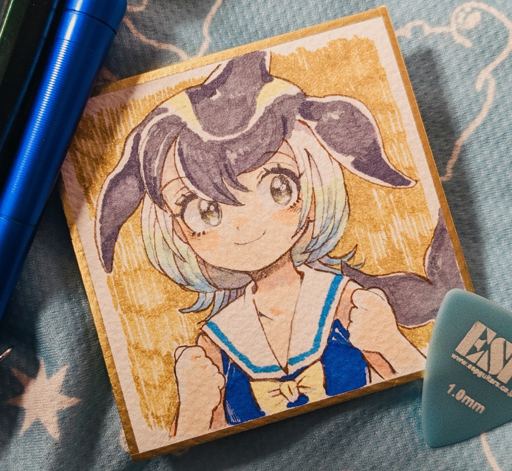 ミニ色紙マイルカさん