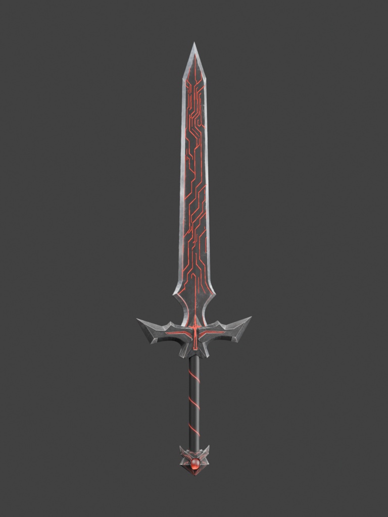 【3Dモデル/FBX・BLEND】赤いネオンのサイバーソード|Cyber BloodNeon Blade 2 v1.0