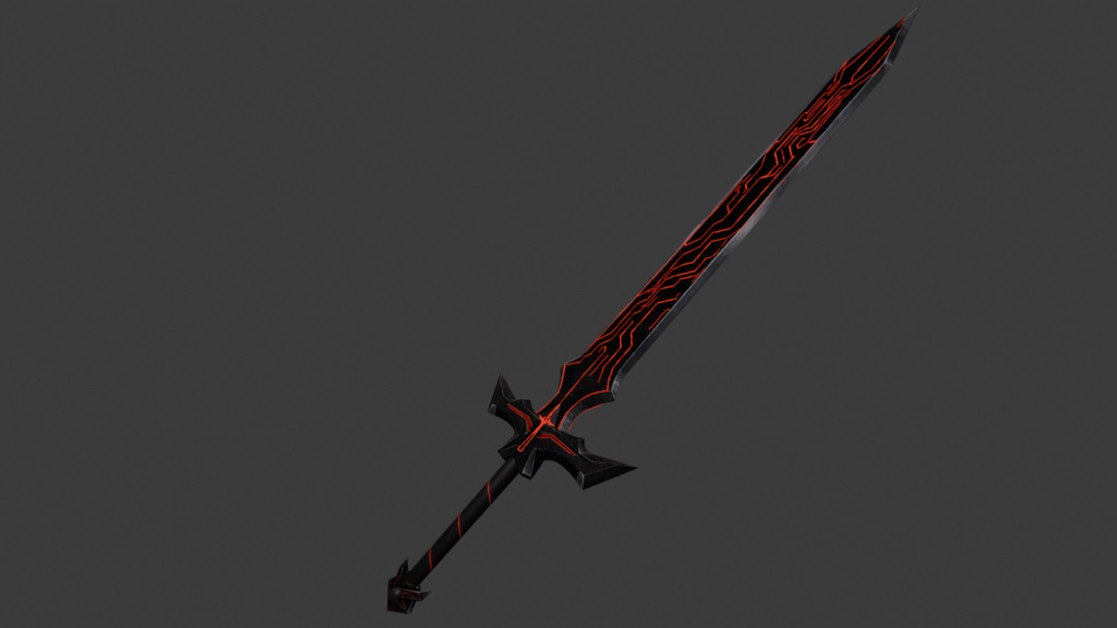 【3Dモデル/FBX・BLEND】赤いネオンのサイバーソード|Cyber BloodNeon Blade 2 v1.0