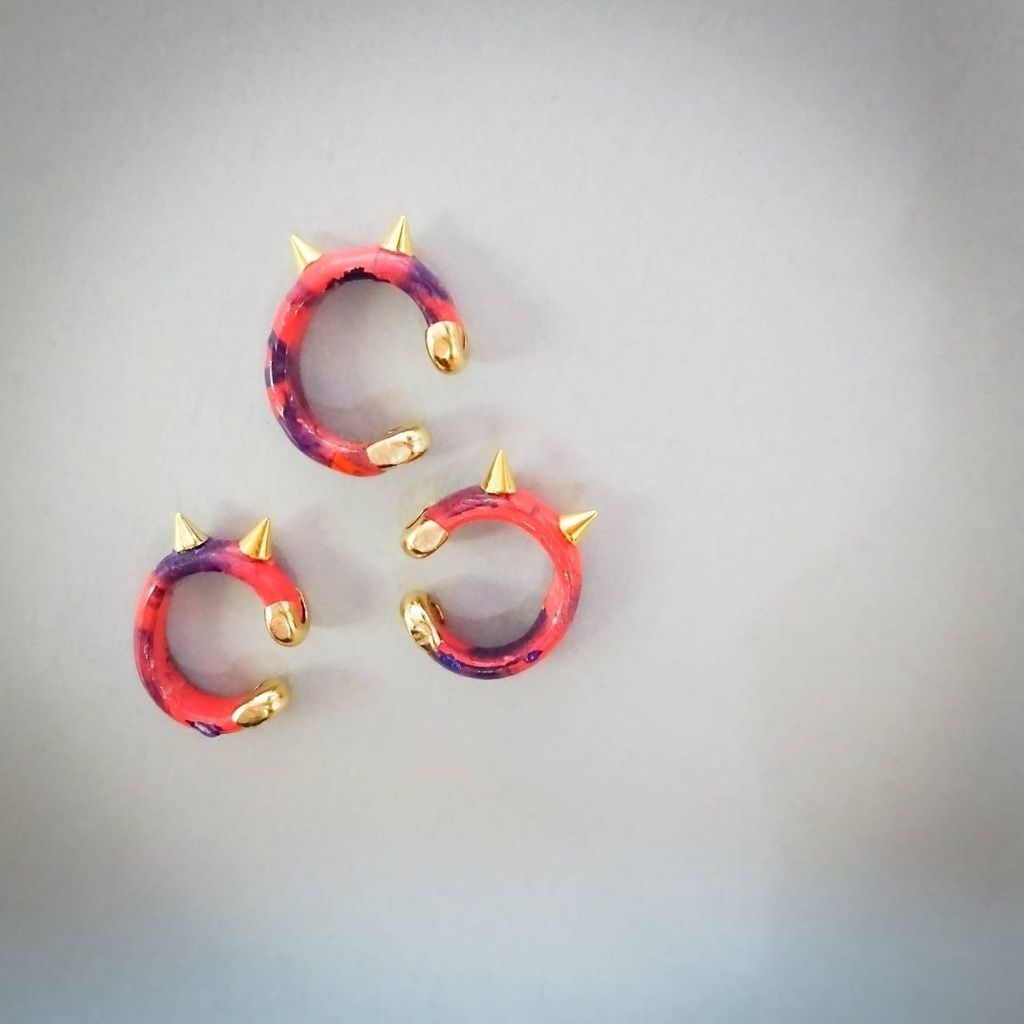 Cat devil な イヤーカフ キャットデビル 片耳 メンズ ユニセックス 猫耳 ねこ スタッズ