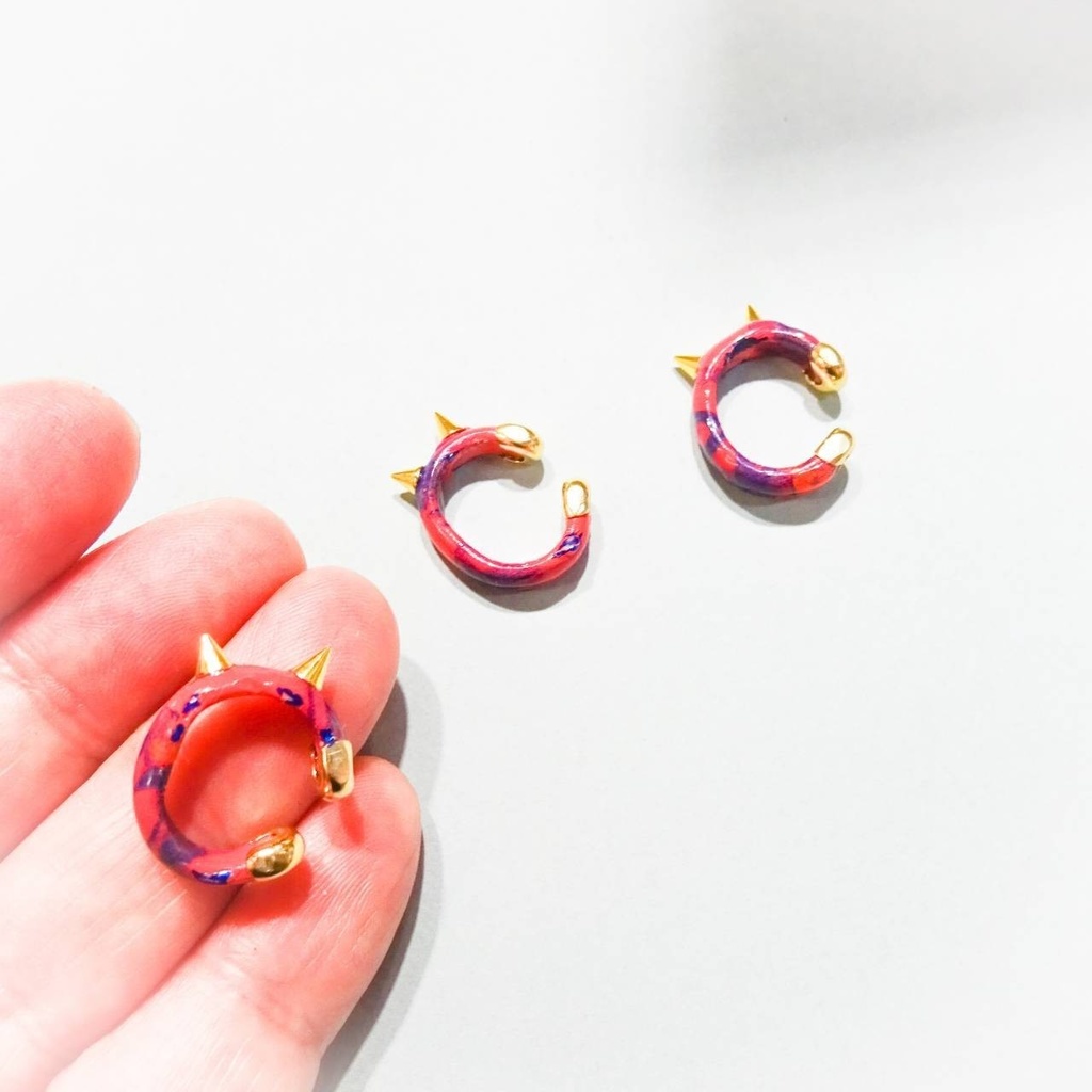 Cat devil な イヤーカフ キャットデビル 片耳 メンズ ユニセックス 猫耳 ねこ スタッズ