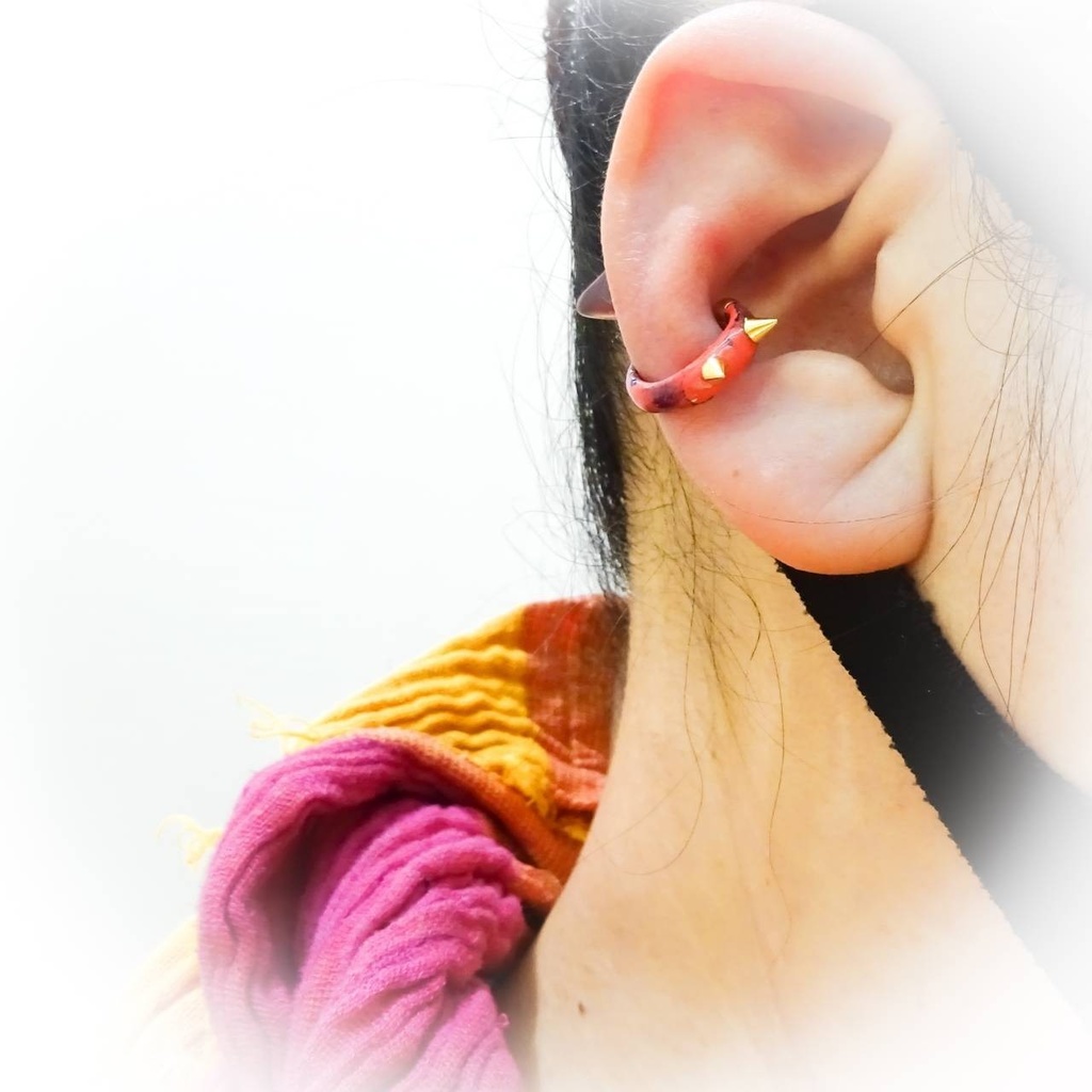 Cat devil な イヤーカフ キャットデビル 片耳 メンズ ユニセックス 猫耳 ねこ スタッズ