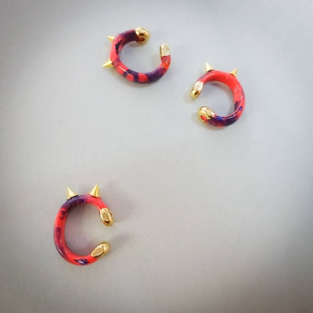 Cat devil な イヤーカフ キャットデビル 片耳 メンズ ユニセックス 猫耳 ねこ スタッズ