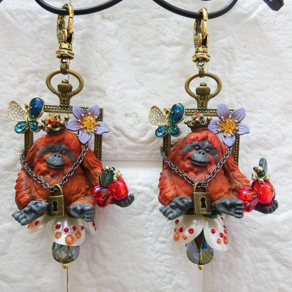 ロック 施錠された オランウータン 森の王様 ペンダントトップ 大ぶり クリスマス Xmas lock