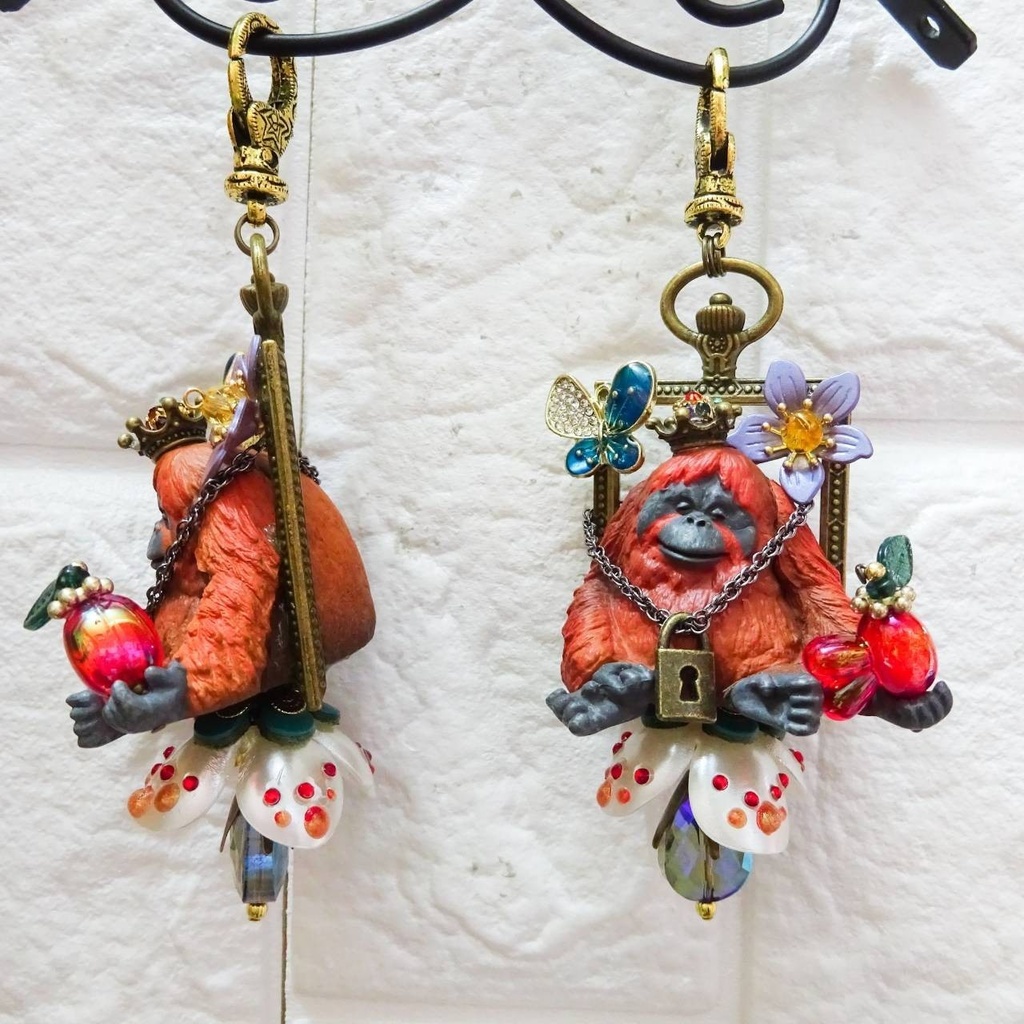 ロック 施錠された オランウータン 森の王様 ペンダントトップ 大ぶり クリスマス Xmas lock