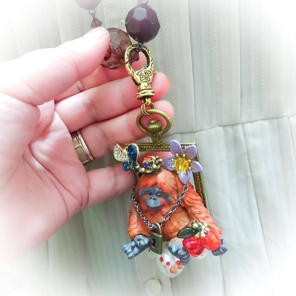 ロック 施錠された オランウータン 森の王様 ペンダントトップ 大ぶり クリスマス Xmas lock